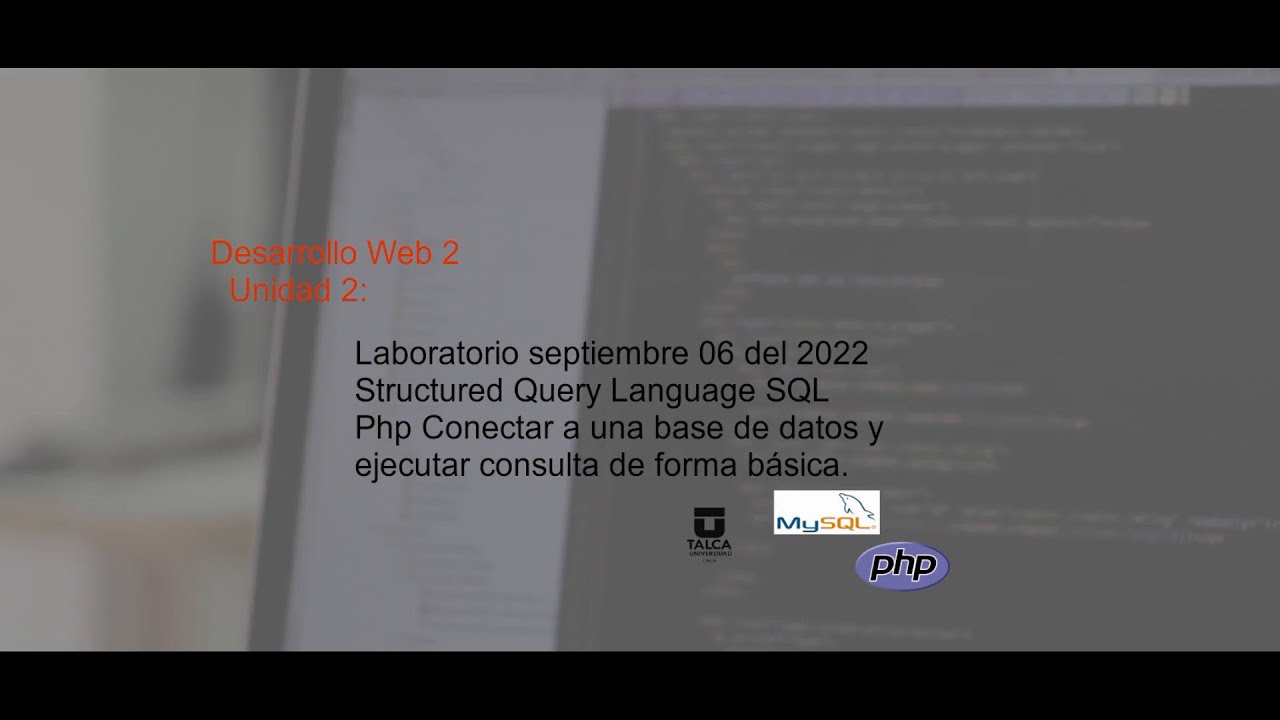 Laboratorio Septiembre 06 del 2022 - desarrollo web 2 - SQL y Php ...