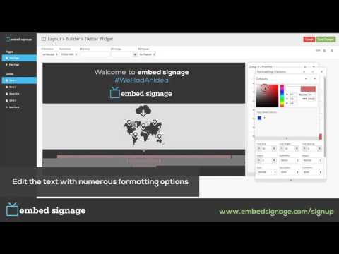 embedsignage.com Tutorial: Twitter Widget