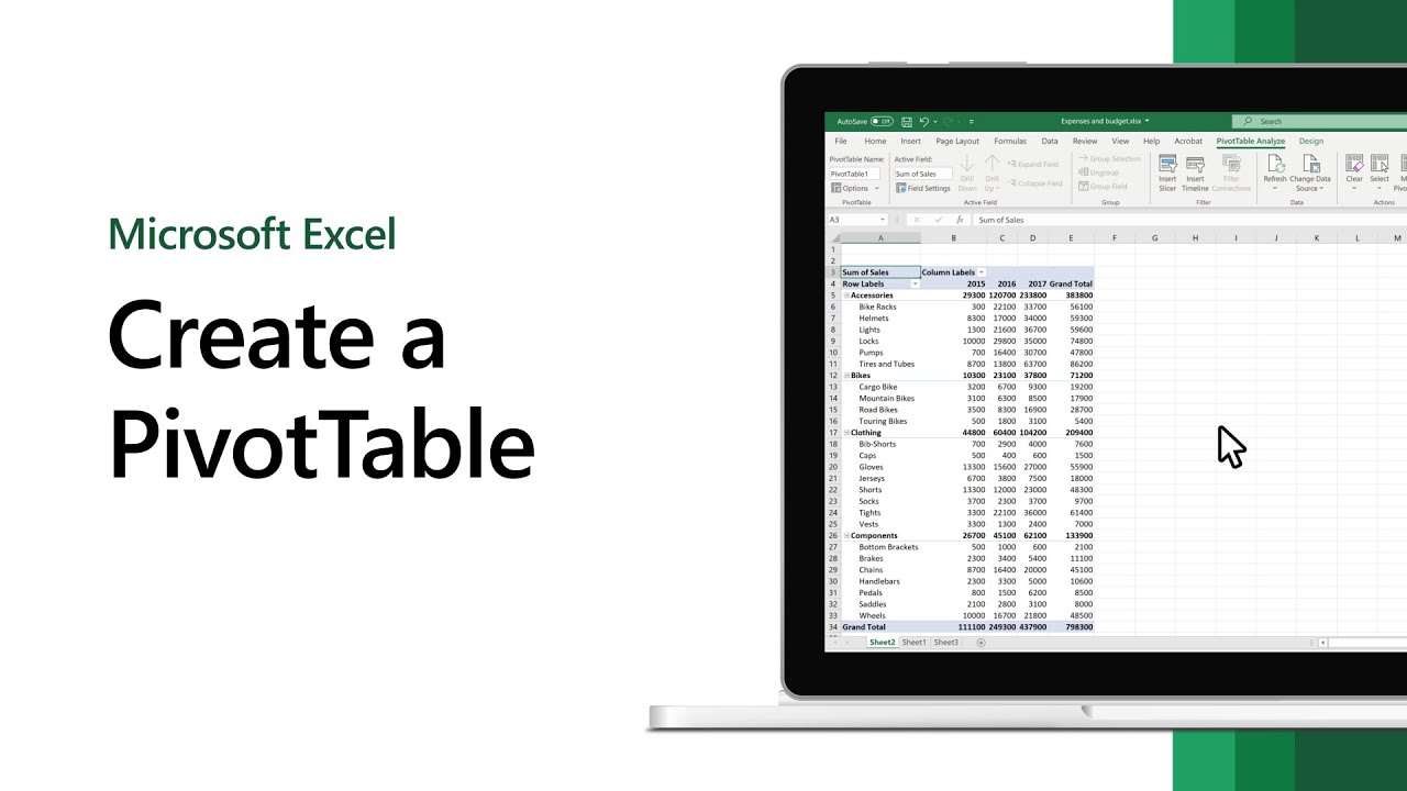 Create A Pivottable In Microsoft Excel