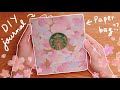 DIY Starbucks Japan Sakura Paper Bag Journal 🌸  | Recycled Stationery ♻️  | Rainbowholic