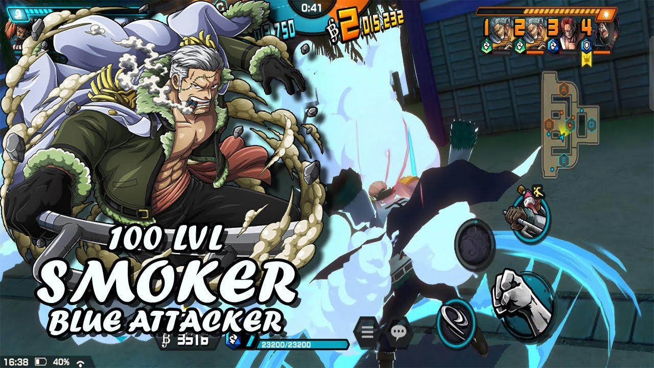|OPBR| Blue attacker Smoker 6* Gameplay\ Ван пис баунти раш синий аттакер смокер геймлей.