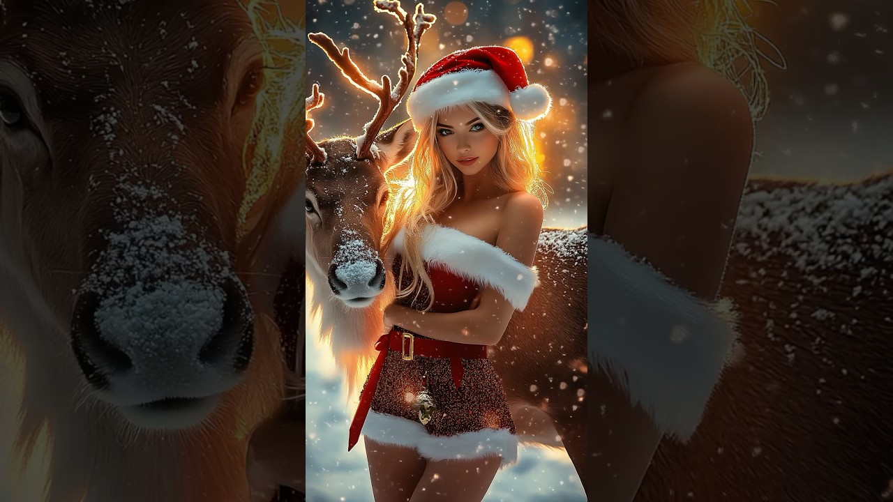 Deer and Santa Girl Fusion Performance #ai #agt #americagottelent #magic