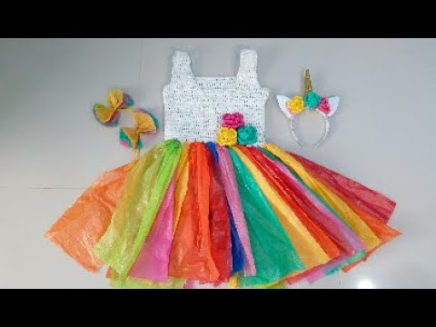 Aplicando Específicamente Rusia disfraz para niña con reciclaje modelo unicornio - YouTube