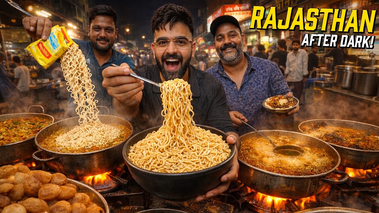 Rajasthan Street Food at Night! 🥵 India’s First 4 Burner Maggi + FASTEST Selling Chaat In India