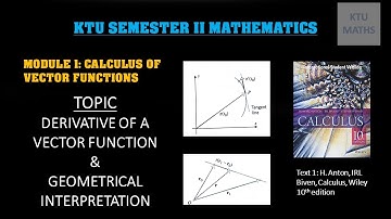 KTU S2 Math 2019 | Module 1 | Topic 2: Derivative of Vector Function and Geometrical Interpretation
