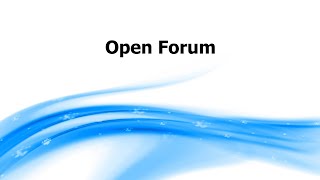 AW: Open Forum