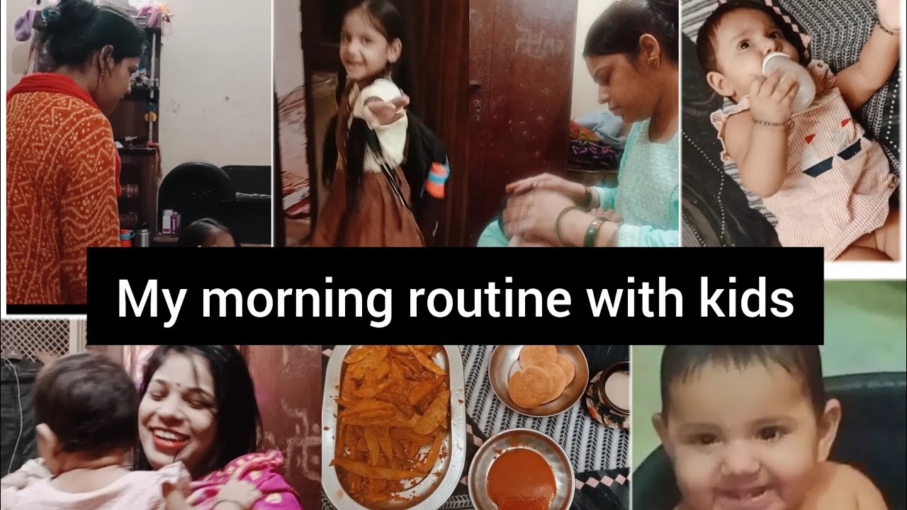 my morning routine with 2 kids - YouTube