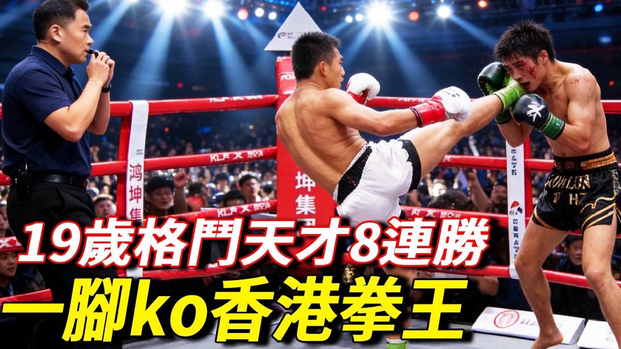 19歲格鬥天才橫空出世，8連勝風頭無兩，飛身一腳ko香港拳王！#七尺格鬥#格鬥