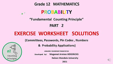 COUNTING PRINCIPLES   PART 2   SOLUTIONS   Grade 12 video