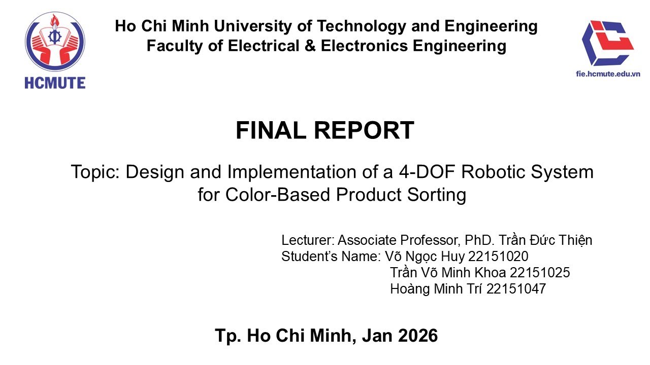 Design and Implementation of a 4-DOF Robotic System for Color-Based Product Sorting