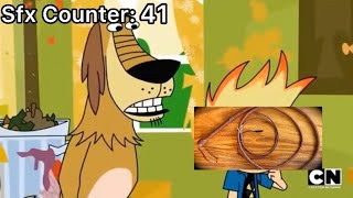 How many sound effects are there in the middle of a Johnny Test episode?