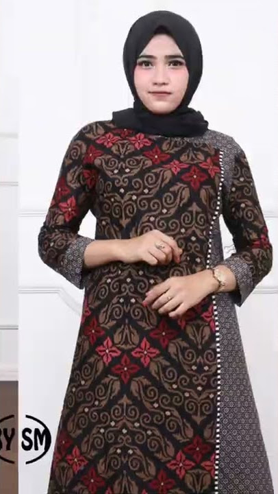 baju gamis batik wanita jumbo terbaru modern kekinian 2022 viral