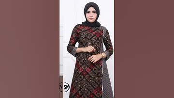 Thumbnail of baju gamis batik wanita jumbo terbaru modern kekinian 2022 viral