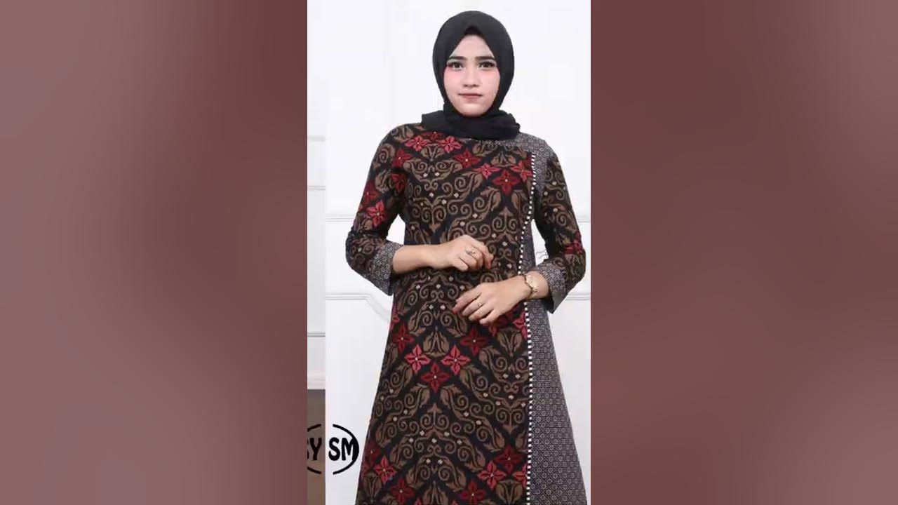 baju gamis batik wanita jumbo terbaru modern kekinian 2022 viral