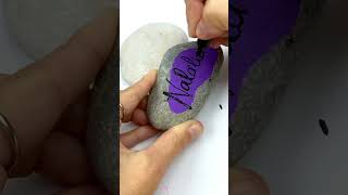 Paint Pen Rocks - The shadow really makes it pop! #rockpainting  #paintpens #handlettering