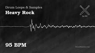 Heavy Rock Drums Loops Beats 95 BPM Royalty-Free Samples. Set 12 #PiecesSounds
