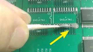 16.크림솔더를 이용한 납땜하기ㅣSoldering using cream solder.(납 퍼짐을 찍기위해 납을 일부러 많이 바른거에요) 16.크림솔더를 이용한 납땜하기ㅣSoldering using cream solder.(납 퍼짐을 찍기위해 납을 일부러 많이 바른거에요)