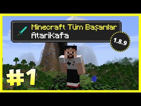 Minecraft Türkçe Survival - Türkçe Minecraft - Tüm Başarılar (1.8.9) - Bölüm 1 - Atari Kafa