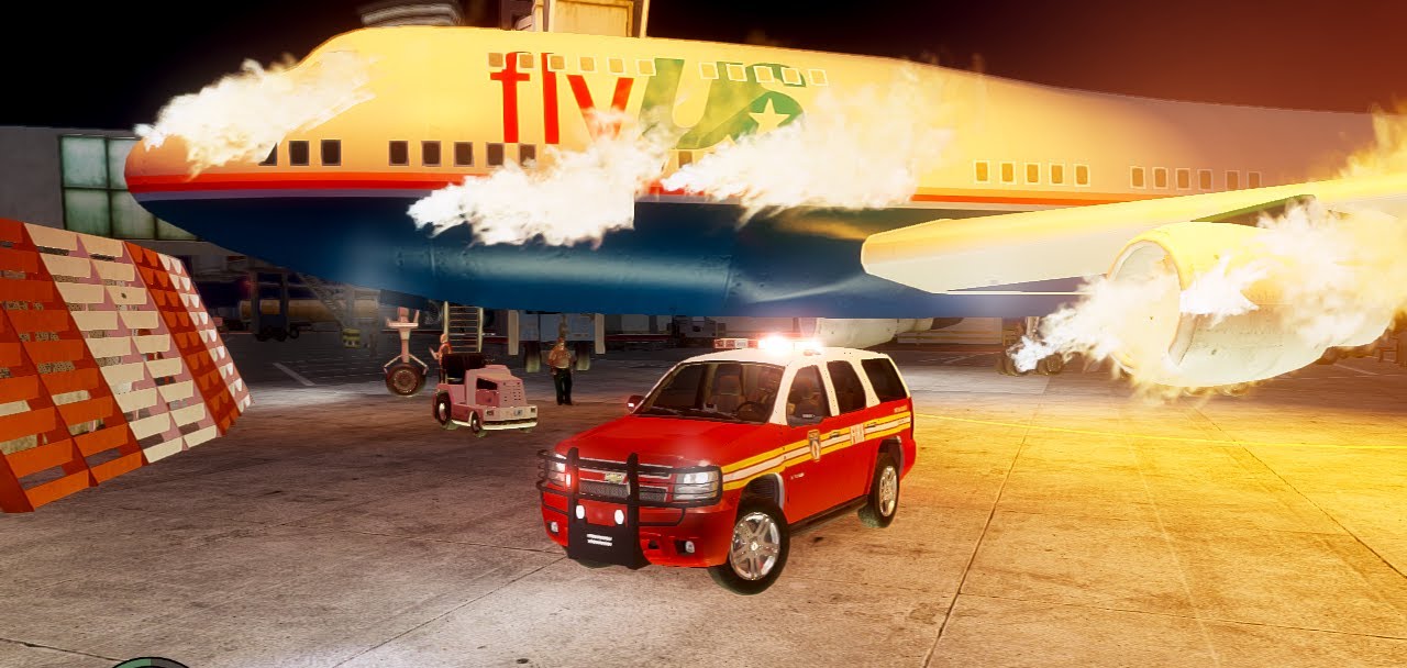 GTA IV - FDLC responding to an Airplane on fire