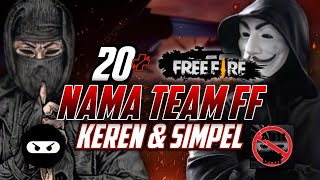 20  NAMA TEAM SQUAD FF KEREN & SIMPEL🔥‼️NAMA TEAM FF   CONTOH NICKNYA - SANGAR NEW 2024⁉️- FREE FIRE