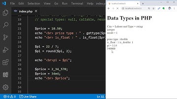 #07 PHP Course - Data Types integer, string, double