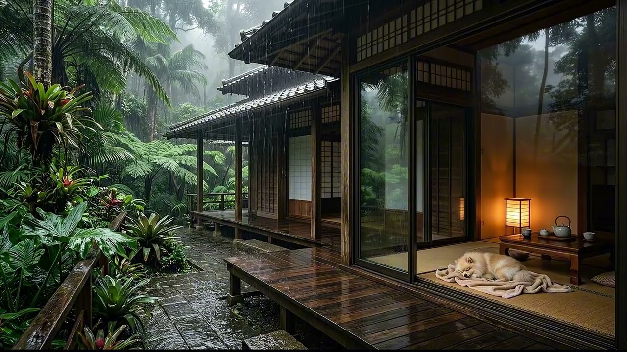 The Grace of Rain 🌿 Peaceful Acoustic Guitar in a Zen Forest House [3 HOURS]