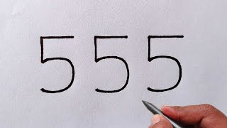 How to draw cat from number 555 | Cat drawing easy tutorial | number drawing
