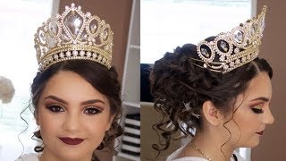 Peinado y Maquillaje Quinceañera XV 15 Años Glam | Easy Updo Hairstyle Client Makeup Transformation