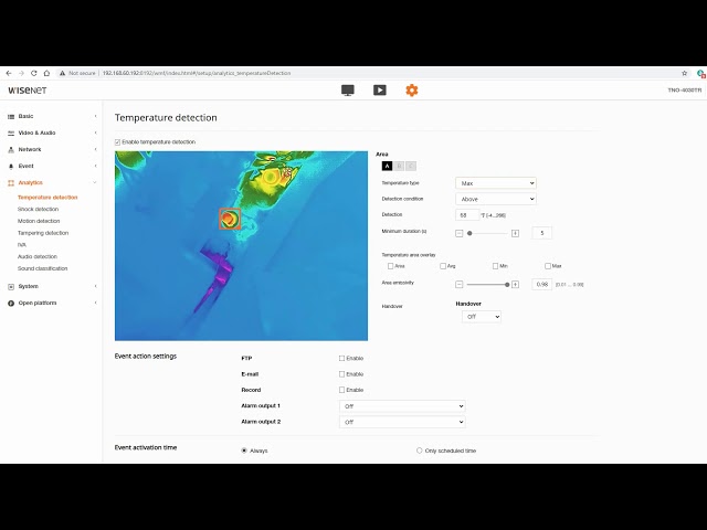 Wisenet T series Thermal Cameras: Setting Up Thermal Radiometric Analytics Default Thumbnail