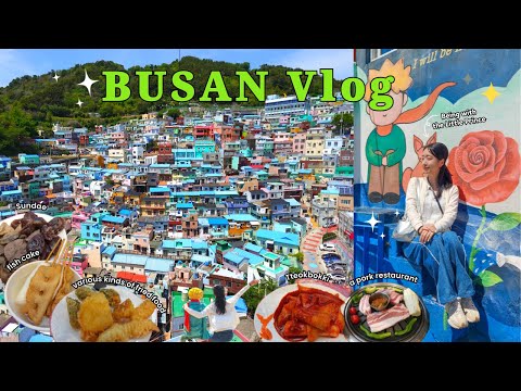 Busan Travel Vlog, Korea in 4K l Day 2 Gamcheon Culture Village, Korean Street Food, Cute Shops