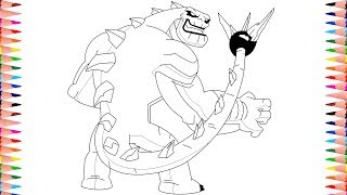 Digitally Coloring Humungousaur | Coloring Pages Digital Artwork | Ben 10 Coloring Pages