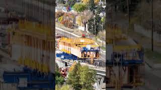 Drone view of west Edmonton raised LRT tracks