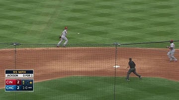 CIN@CHC: Suarez reaches for stop, flips for the out