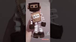 Robot monkey felt craft. Felt robot toy. Great idea for kids gift π