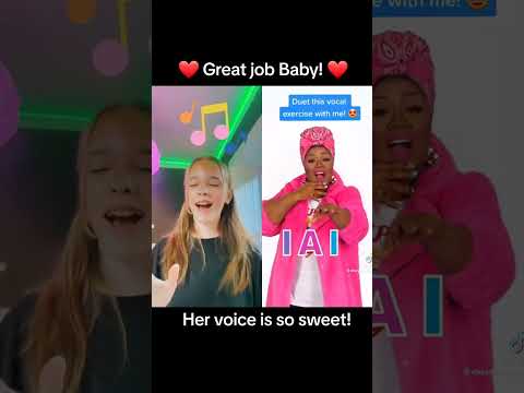 Amazing young girl DUETS Vocal Exercise w/Vocal Coach