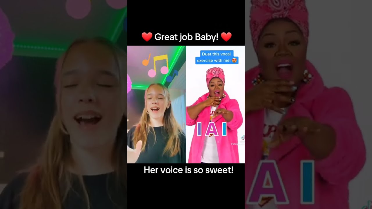 Amazing Young Girl DUETS Vocal Exercise W Coach