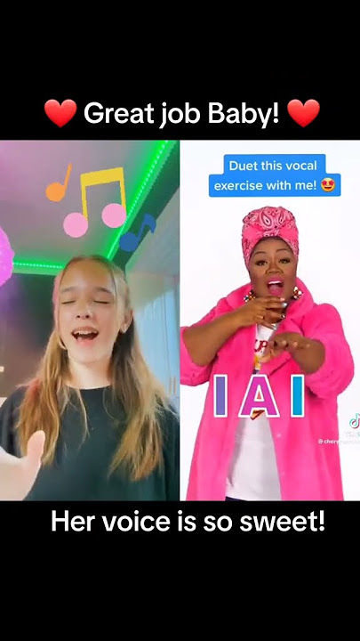 Amazing young girl DUETS Vocal Exercise w/Vocal Coach