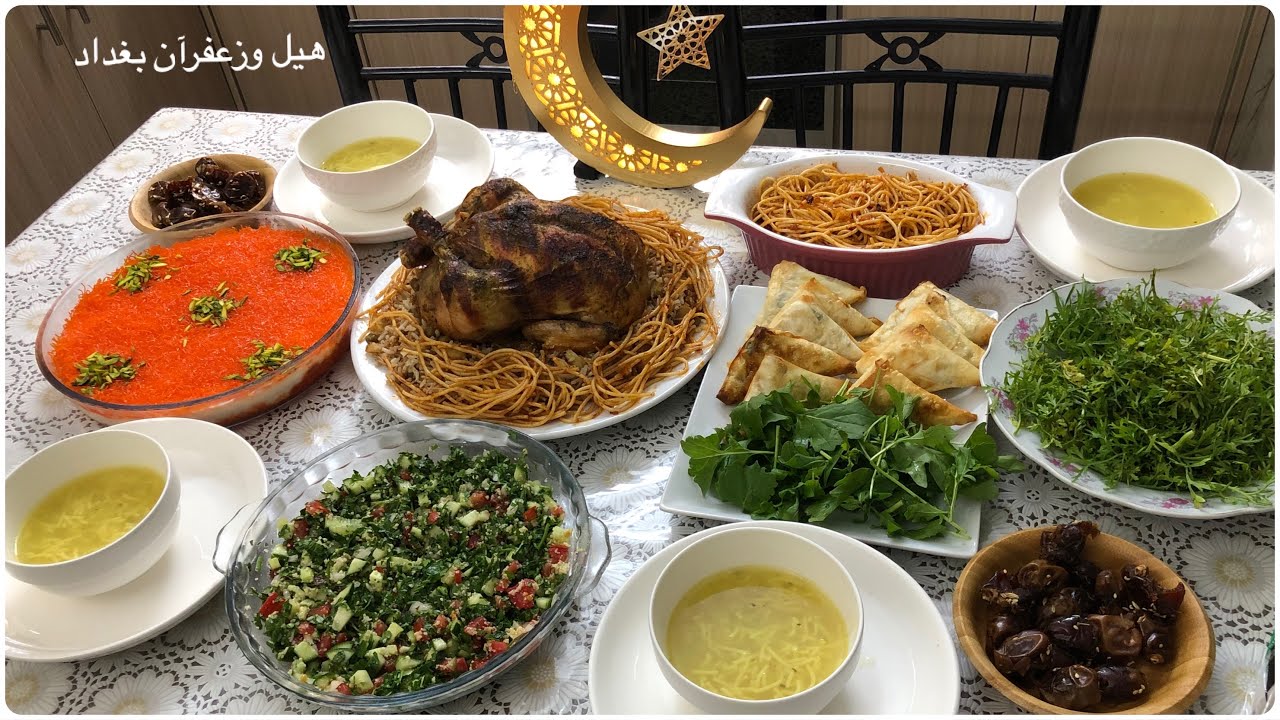 دجاج محشي برياني ومشوي مع مقبلات الاسباكتي والتبولة والحلا اطيب كنافة باردةبالقشطة مالذ وطاب مع هالة