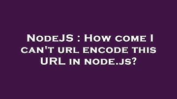NodeJS : How come I can