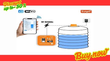 ME201R Tuya APP Ultrasonic Level Sensor with LCD Display Temperature Indicator Time Displa