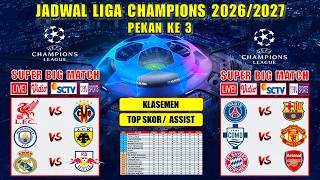 2026 Champions League Matchday 3 Schedule ~ PSG vs BARCELONA