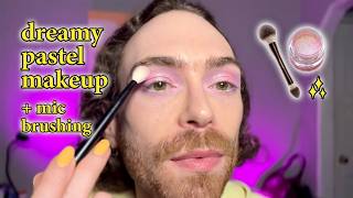 Relaxing Soft-Spoken ASMR GRWM Makeup Tutorial ✨ Ethereal Pastel Eye Makeup Look + Mic Brushing screenshot 5