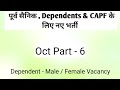 JOBS FOR EXSERVICEMAN , CAPF & DEPENDENTS II OCT PART -6