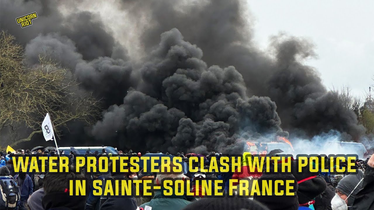 Water Protesters Clash With Police in SainteSoline France YouTube