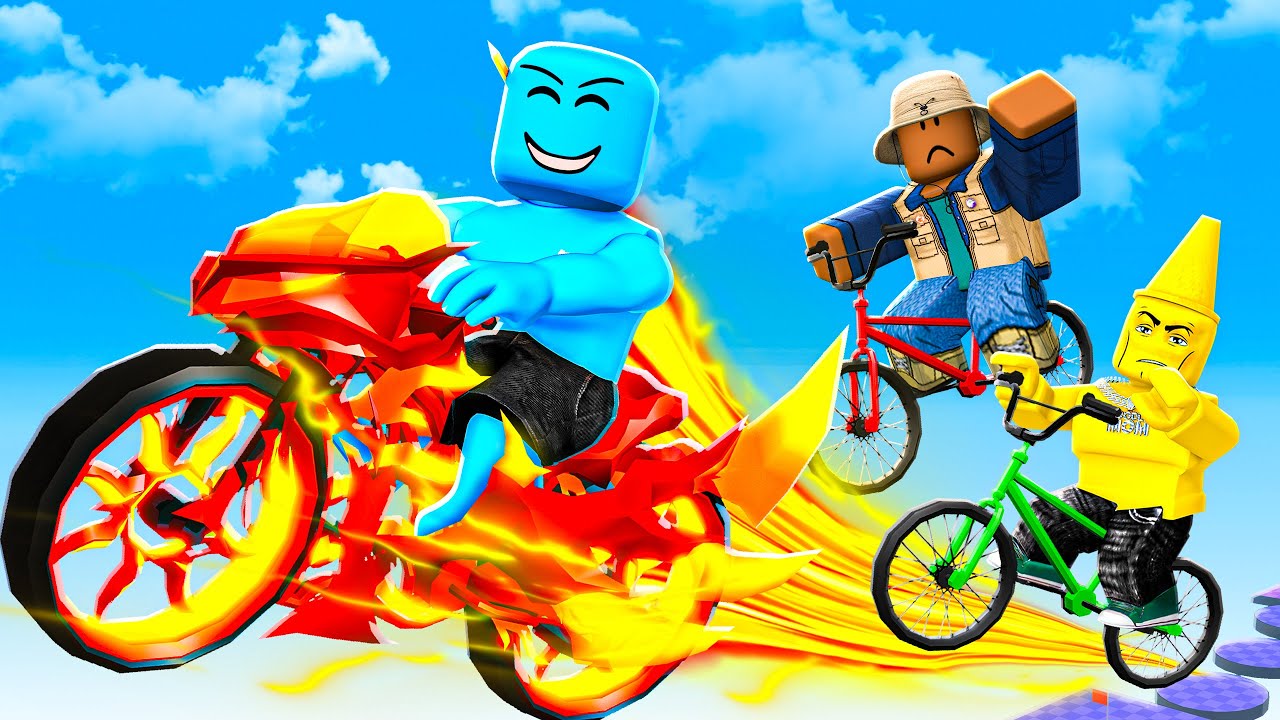 OP SPEEDRUNNER vs HUNTERS in Roblox Bike Obby.. - YouTube