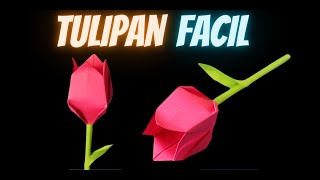 Como hacer un tulipán de papel fácil   Flores de papel