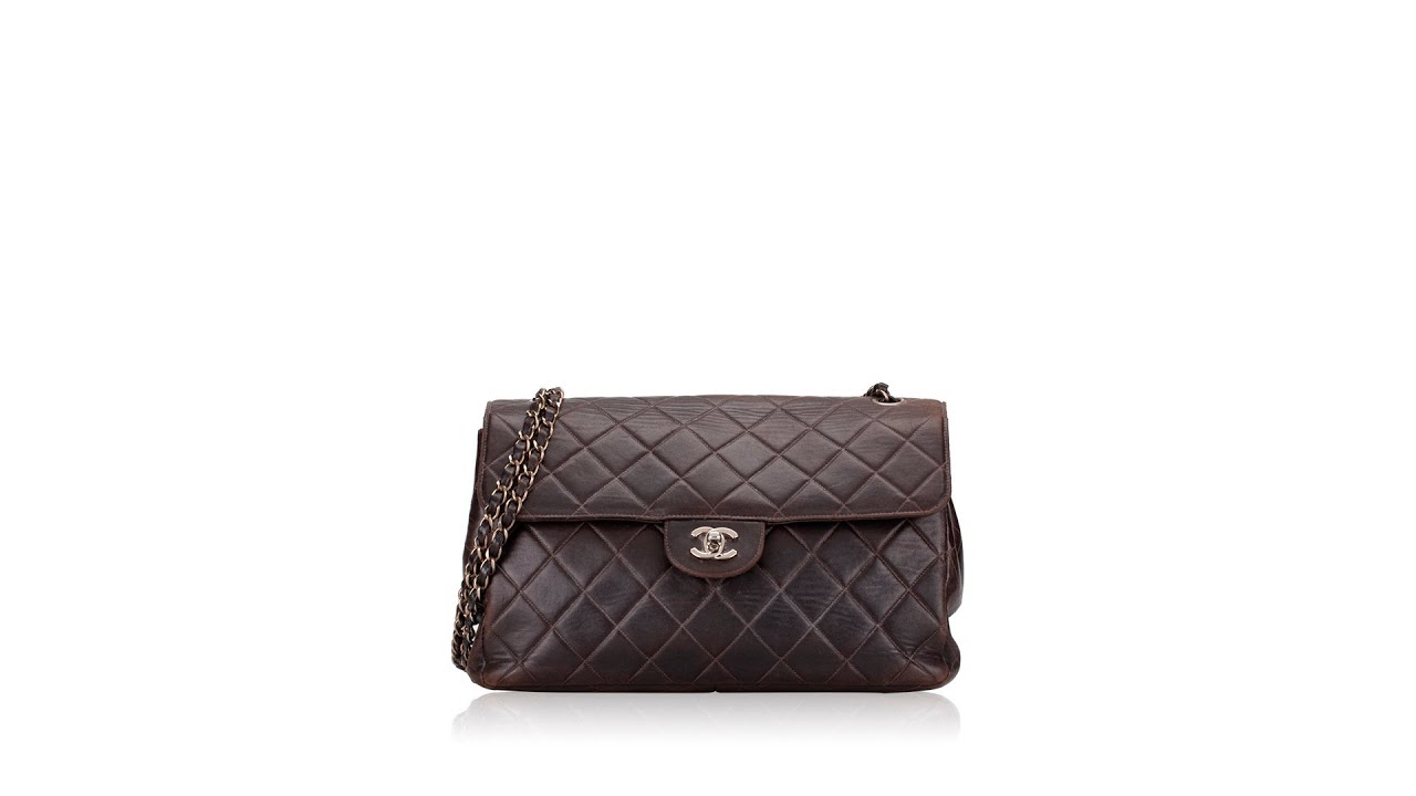Chanel Lambskin Double Sided Jumbo Flap Bag Brown