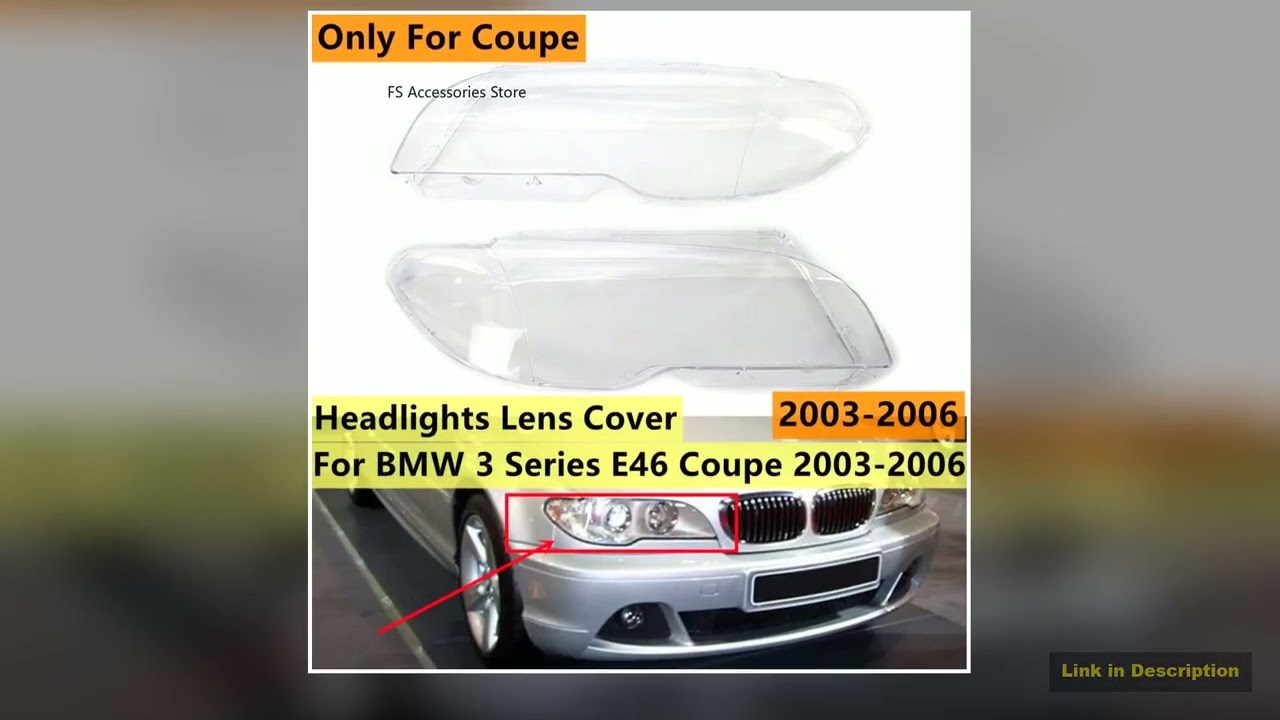 2Door Car Front Headlight Light Lens Covers For BMW 3 Series E46 325Ci 330Ci Coupe Convertible