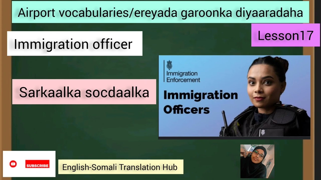 Airport vocabularies/Erayada garoonka diyaaradaha#english