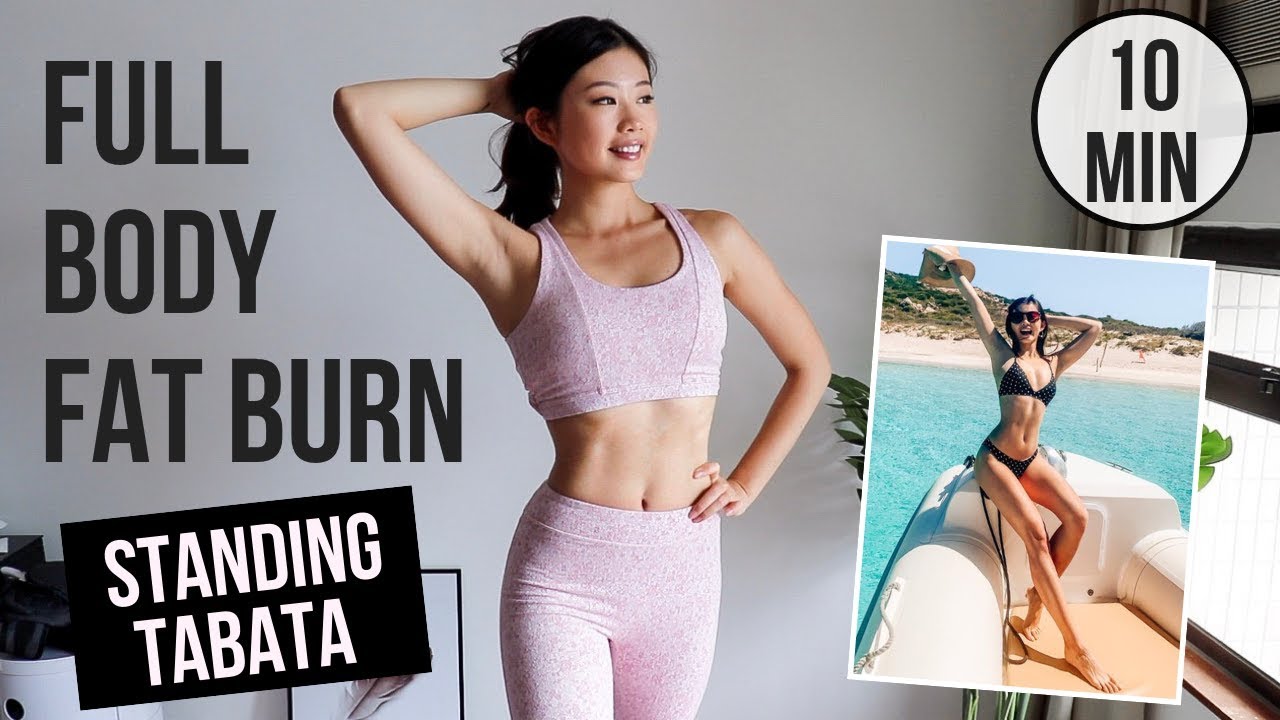 Blast Fat in 10 min! Full Body Standing TABATA Workout for Summer ~ Emi